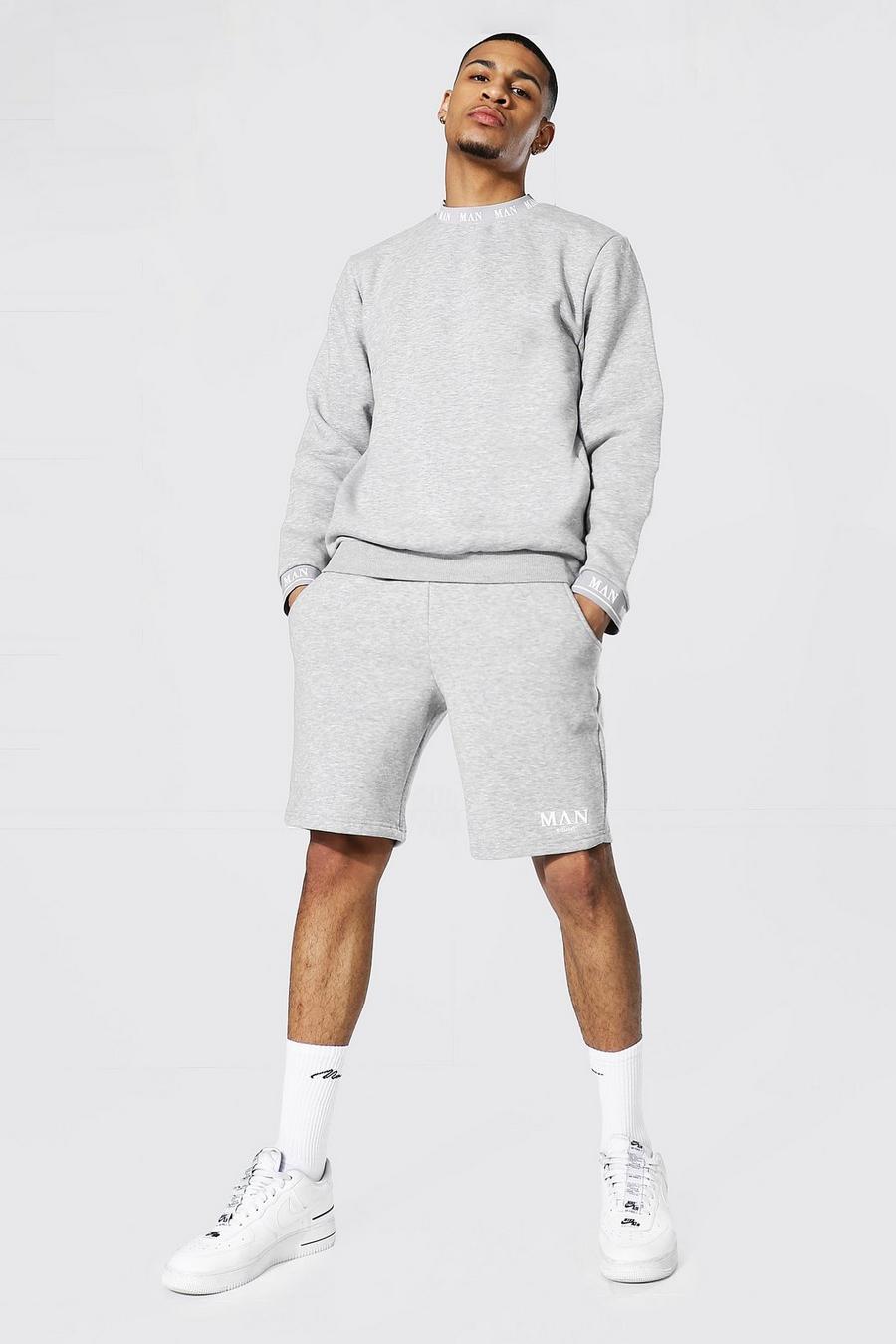 Grey marl Short Sweater Tracksuit With Man Rib image number 1