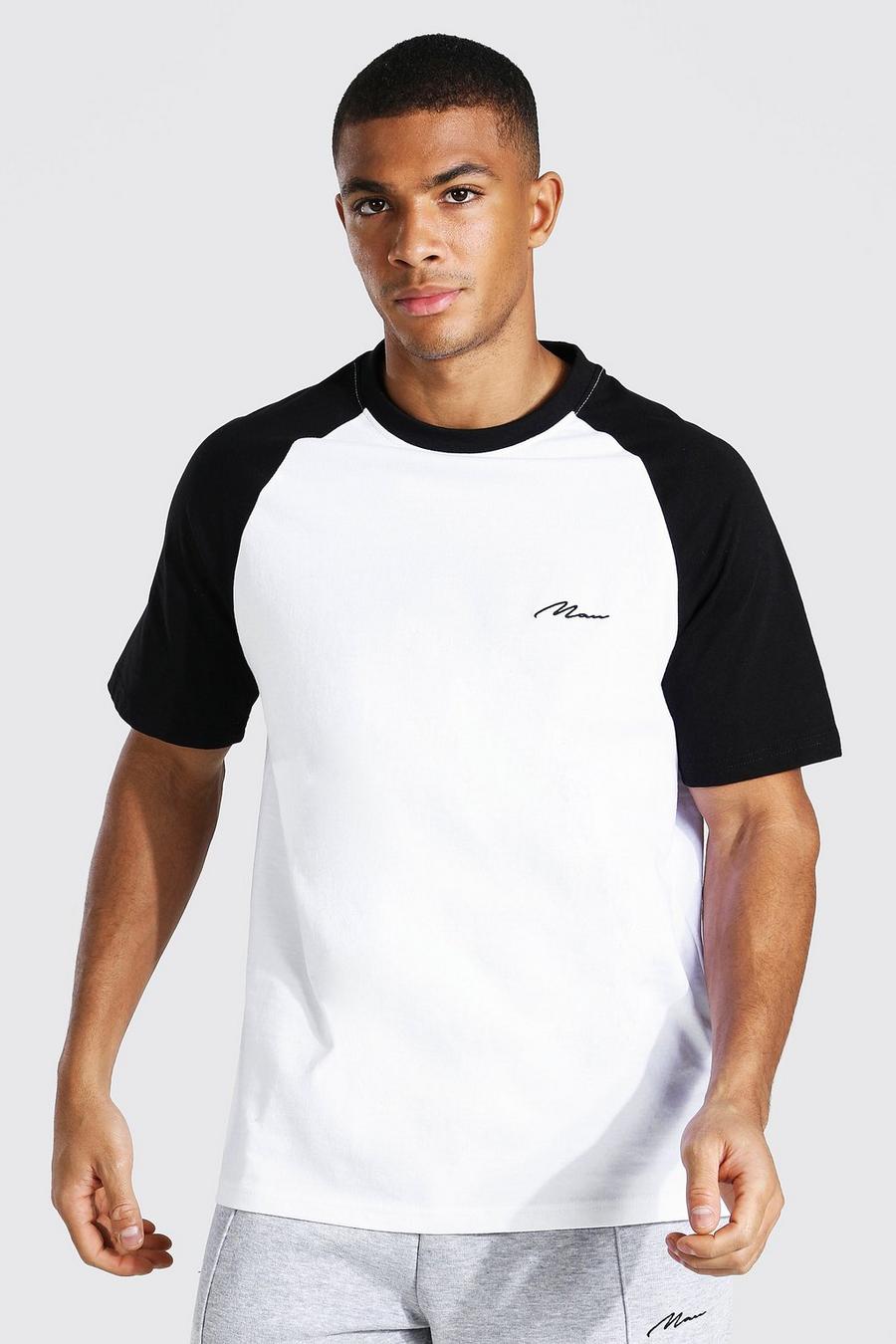 Black Man Signature Contrast Raglan T-shirt image number 1