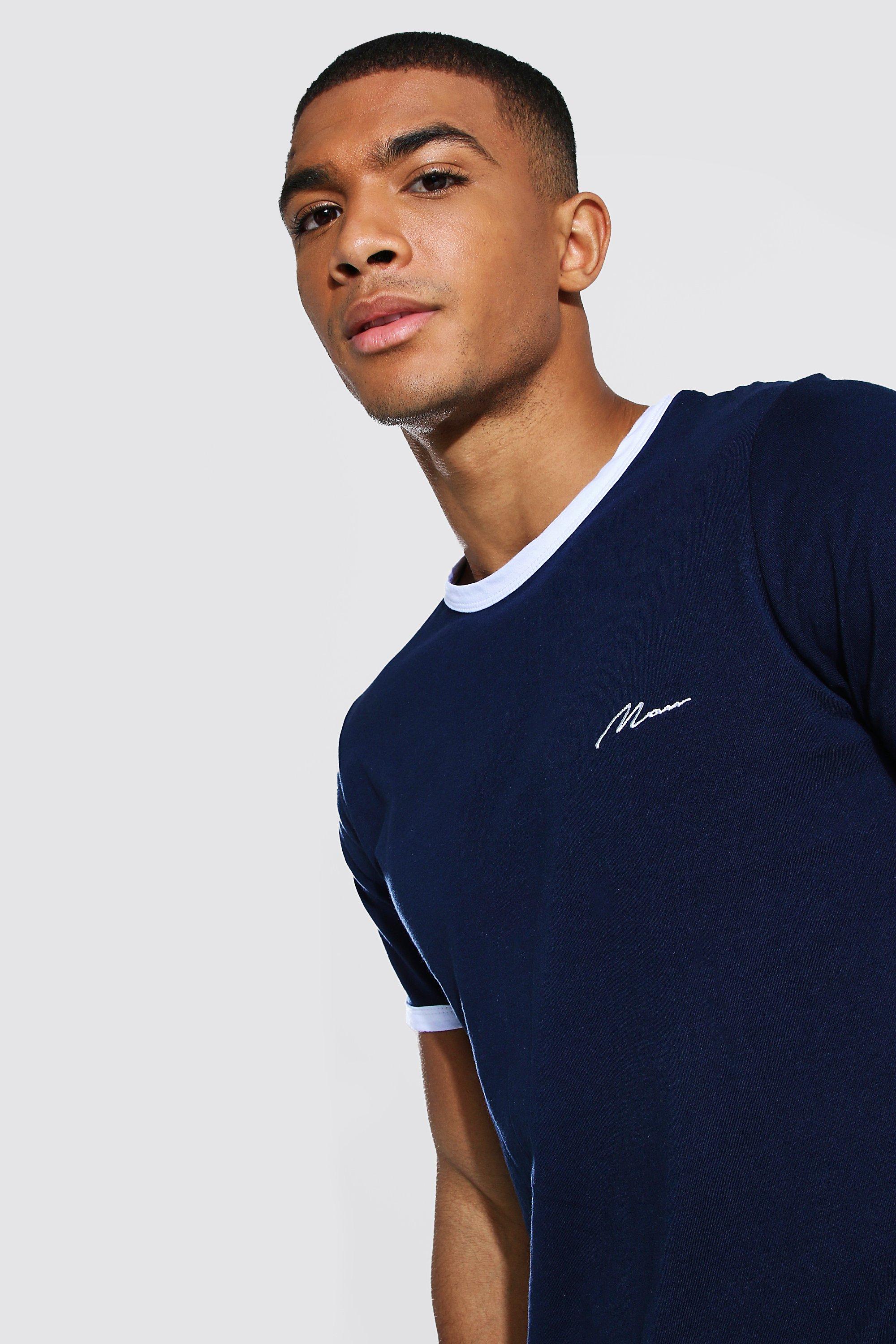 Plus Raglan Detail Colour Block T-shirt In Navy