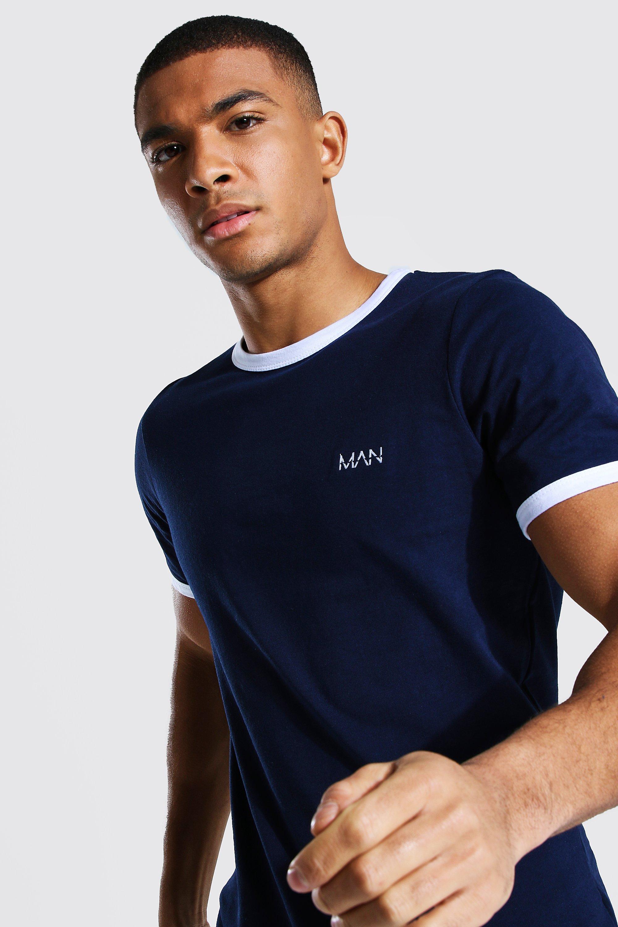 Integratie Clip vlinder Sociale wetenschappen Original Man Strak T-Shirt Met Contrasterende Mouwen | boohoo