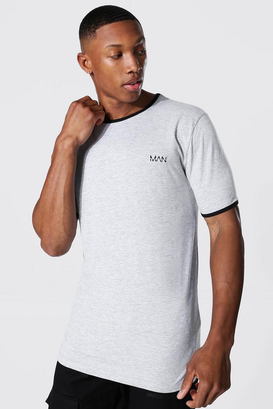 Grey marl Muscle Fit Original Man Ringer T-shirt image number 1