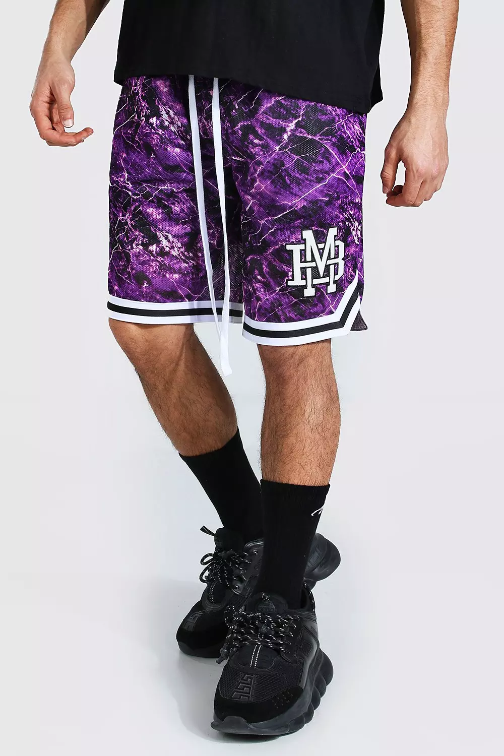 Varsity Badge Printed Mesh Basketball Short