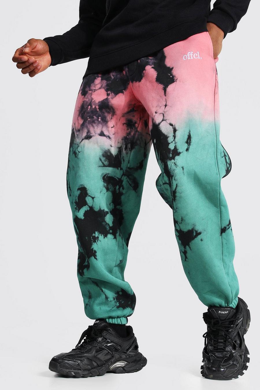 Black Oversized Official Tie Dye Joggers image number 1