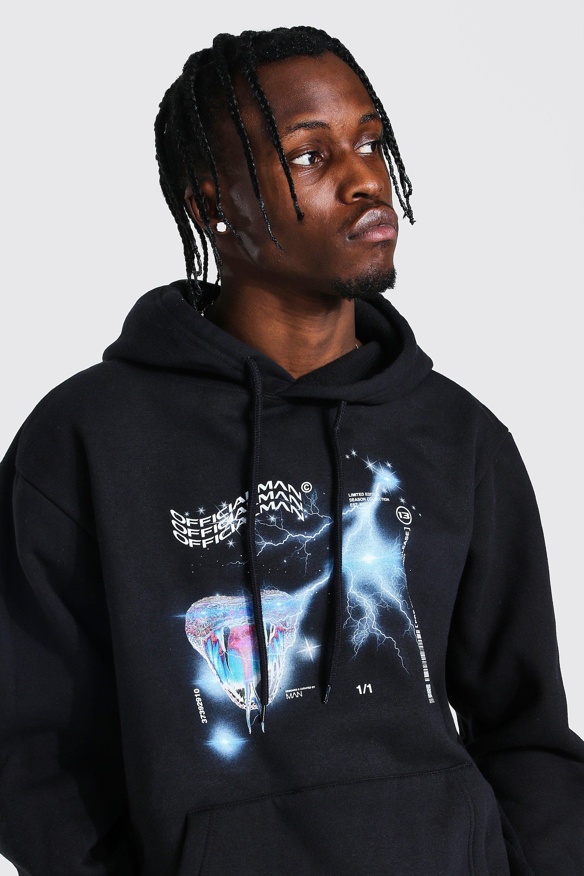 Oversized Official Man Snake Graphic Hoodie