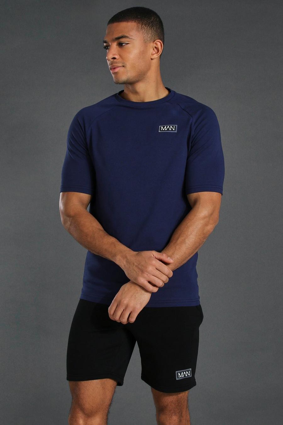 Navy Man Active Gym Raglan Training T-Shirt image number 1
