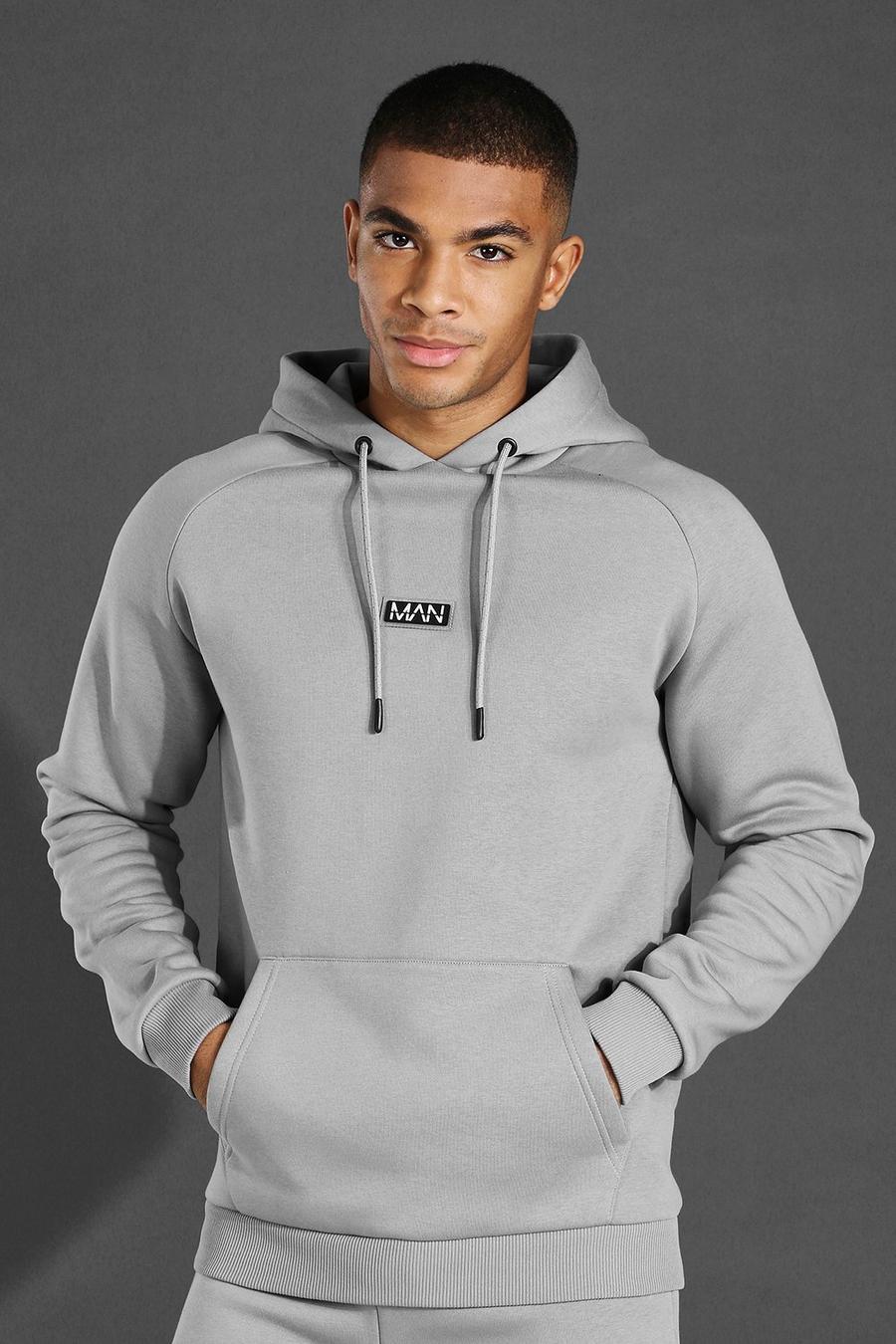 Grey marl Man Active Training Over The Head Hoodie image number 1
