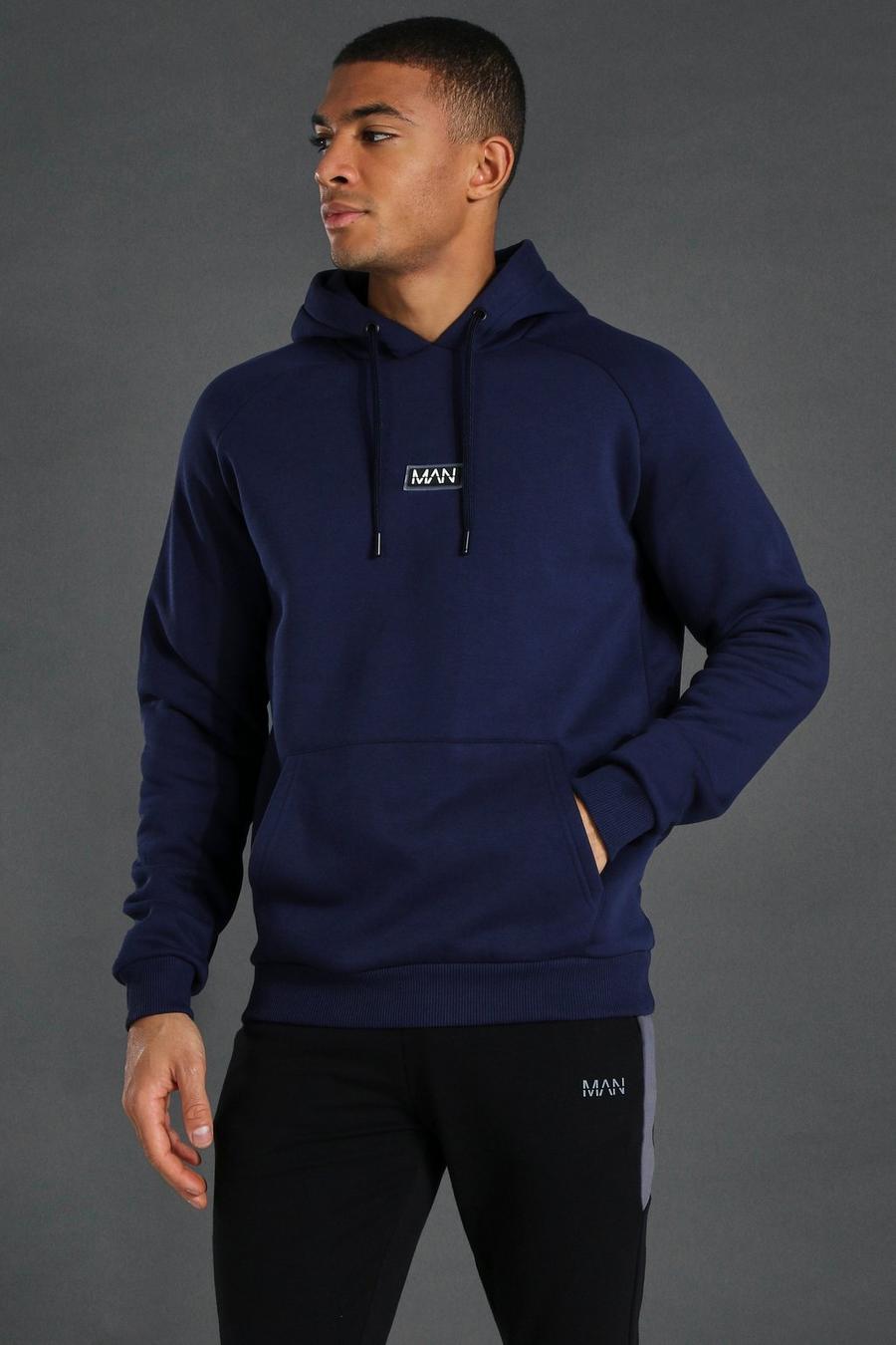 Navy Man Active Training Over The Head Hoodie image number 1