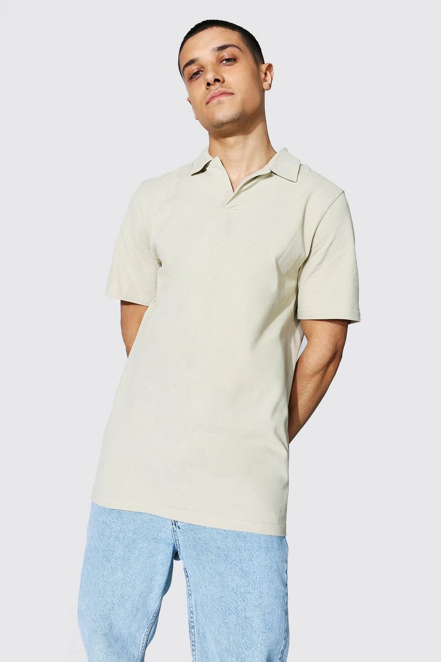 Sand Revere Collar Pique Polo image number 1