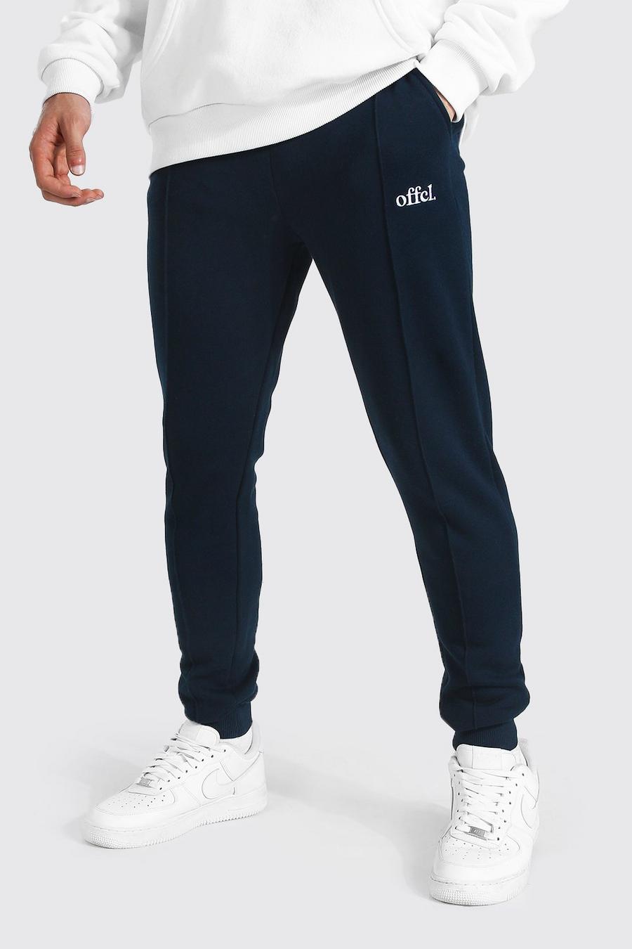 Navy Skinny Official Pintuck Joggers image number 1