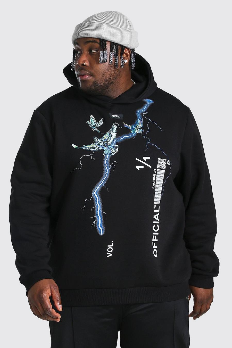 Black Plus Size Bliksem Hoodie image number 1