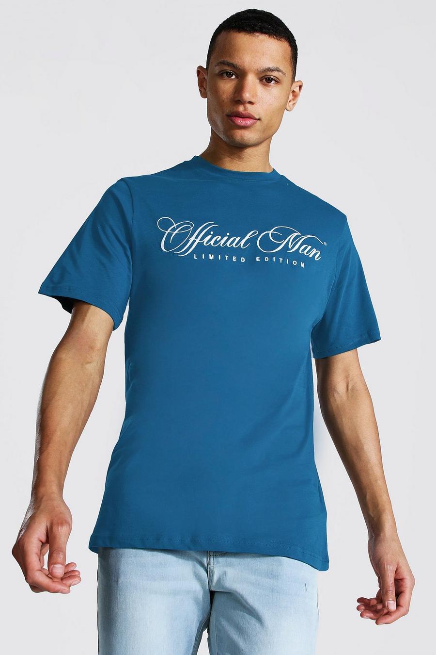 Slate blue Tall Geborduurd Official Man T-Shirt image number 1