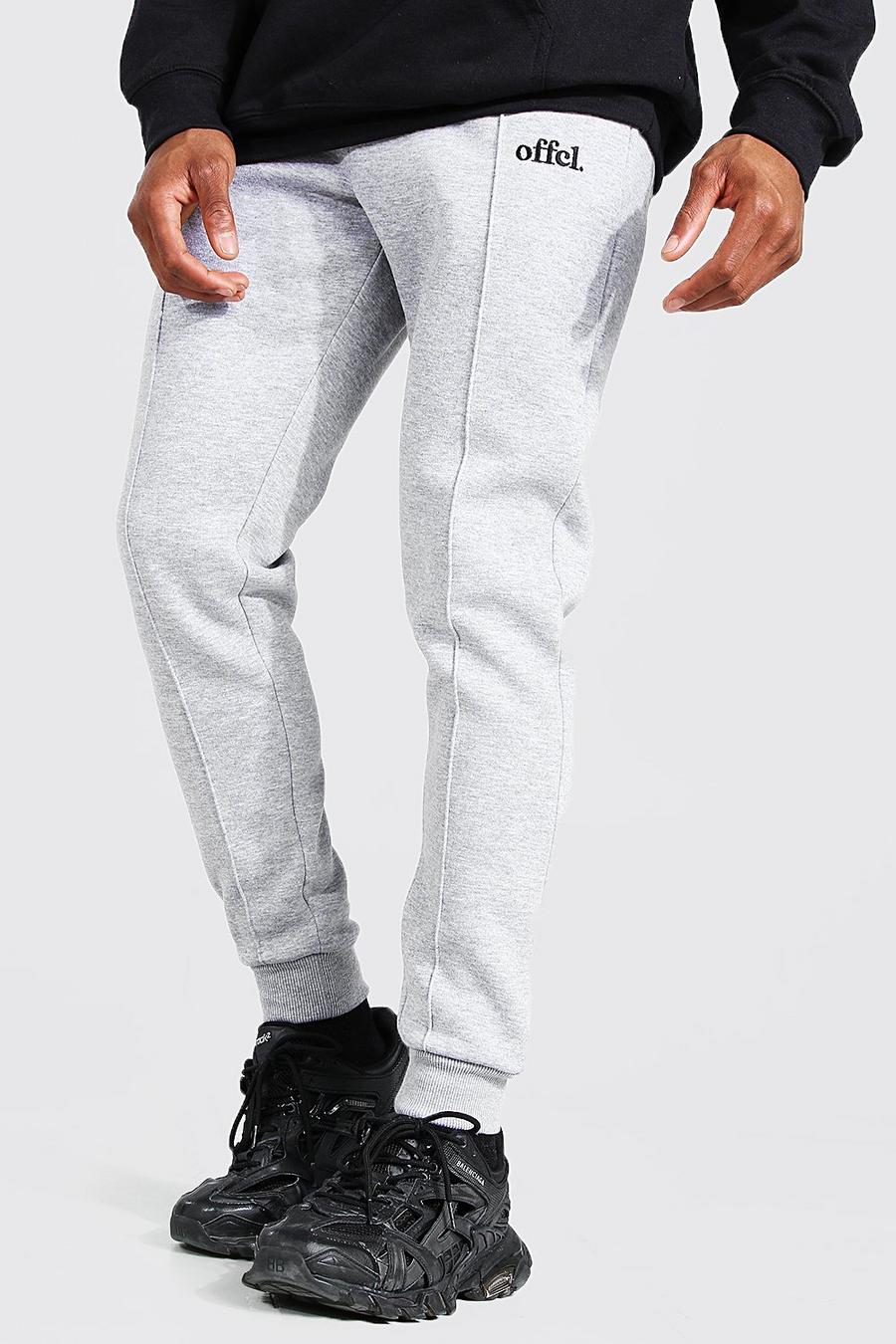 Grey marl Skinny Official Pintuck Joggers image number 1
