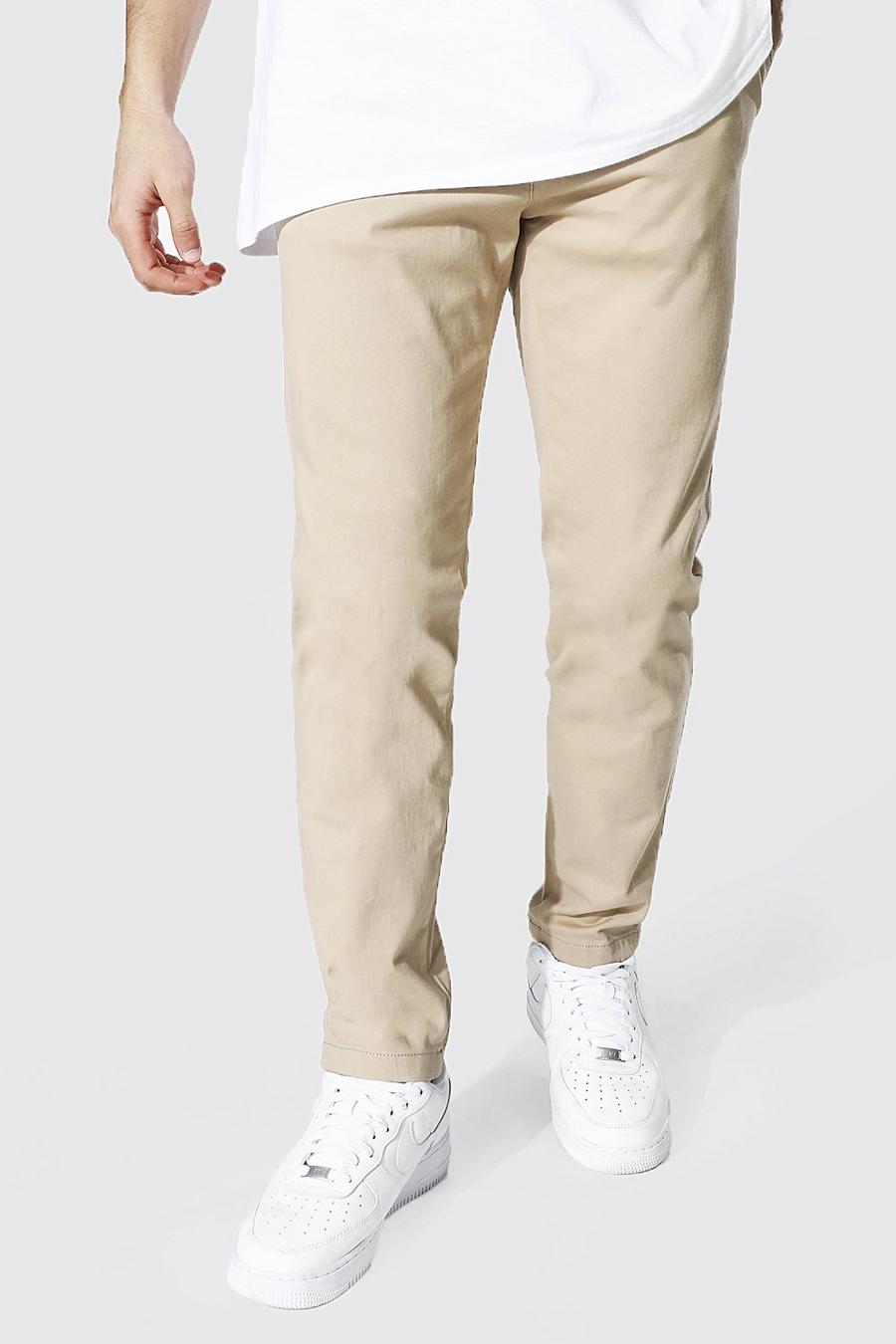 Pantaloni Chino Skinny Fit, Pietra image number 1
