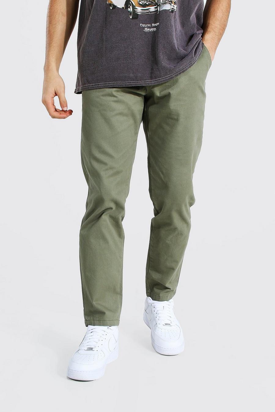 Khaki Slim Fit Chino Trousers image number 1