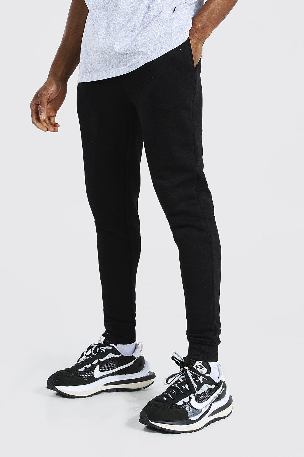 mens black skinny joggers uk