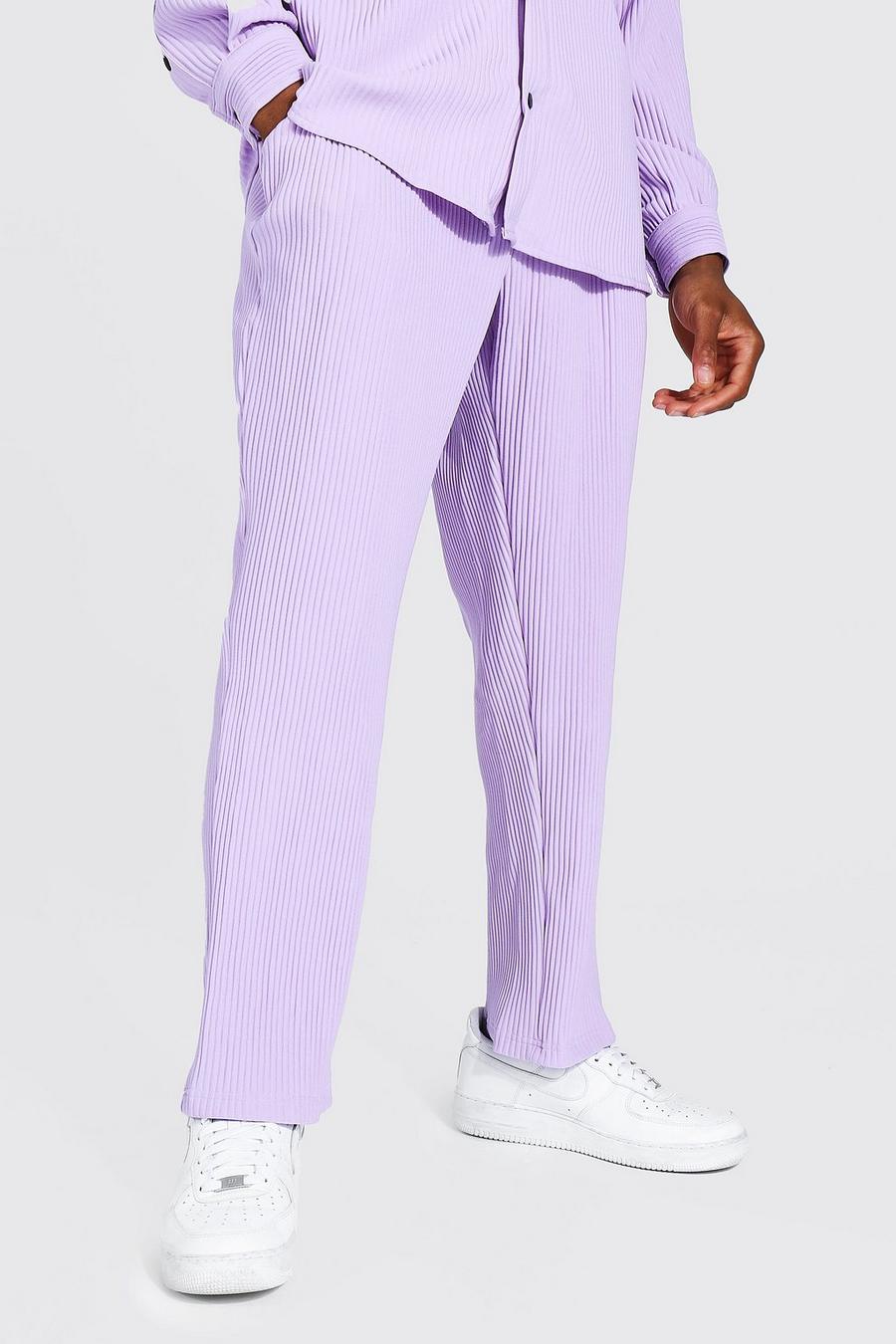 Lilac Pleated Slim Tapered Cropped Jogger Pants image number 1