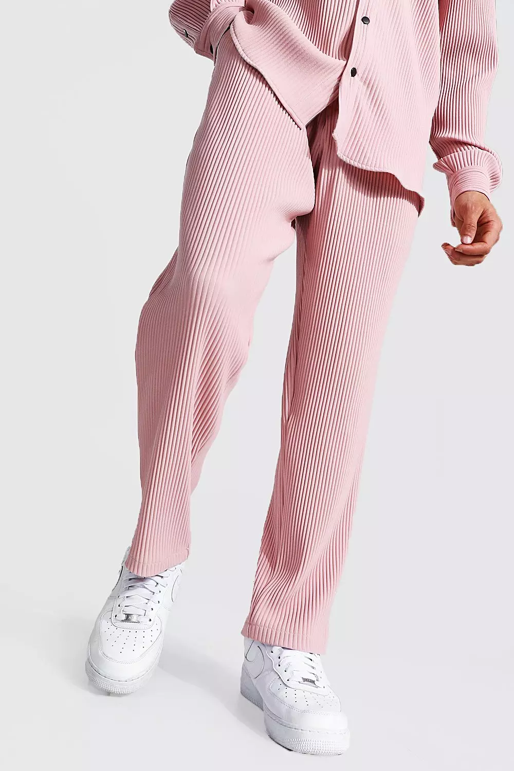 Dusky pink Pleated Slim Tapered Cropped Jogger Trouser alternative image