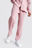 Dusky pink Pleated Slim Tapered Cropped Jogger Trouser