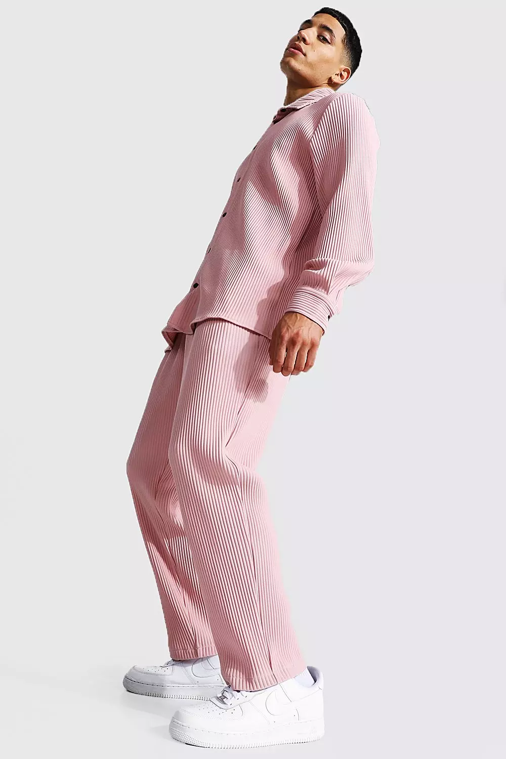 Dusky pink Pleated Slim Tapered Cropped Jogger Trouser alternative image