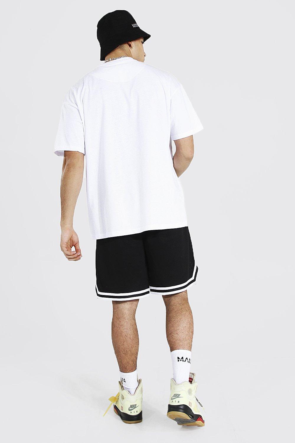 Oversized Drip Face T-Shirt And Mesh Shorts Set