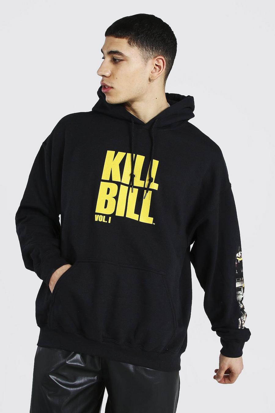 שחור קפוצ'ון אוברסייז עם הדפס ממותג של Kill Bill image number 1
