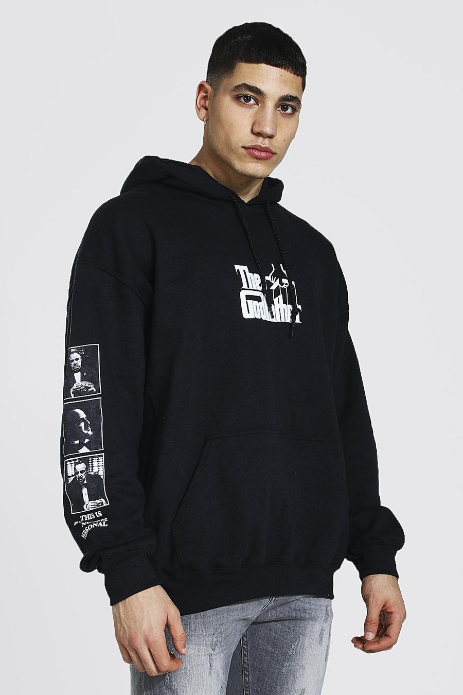 Black Oversized The Godfather License Hoodie image number 1