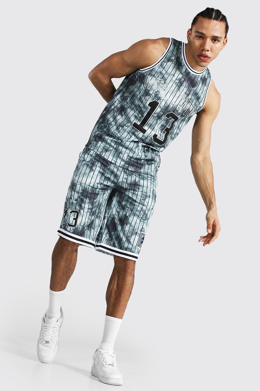 Dark grey Tall - Worldwide Basketlinne och shorts i mesh image number 1