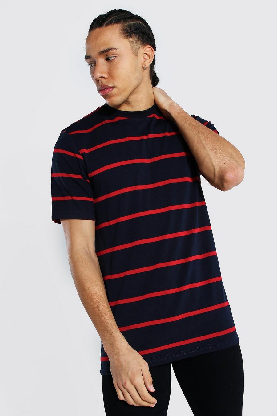Navy Tall Heavyweight Stripe T-shirt image number 1