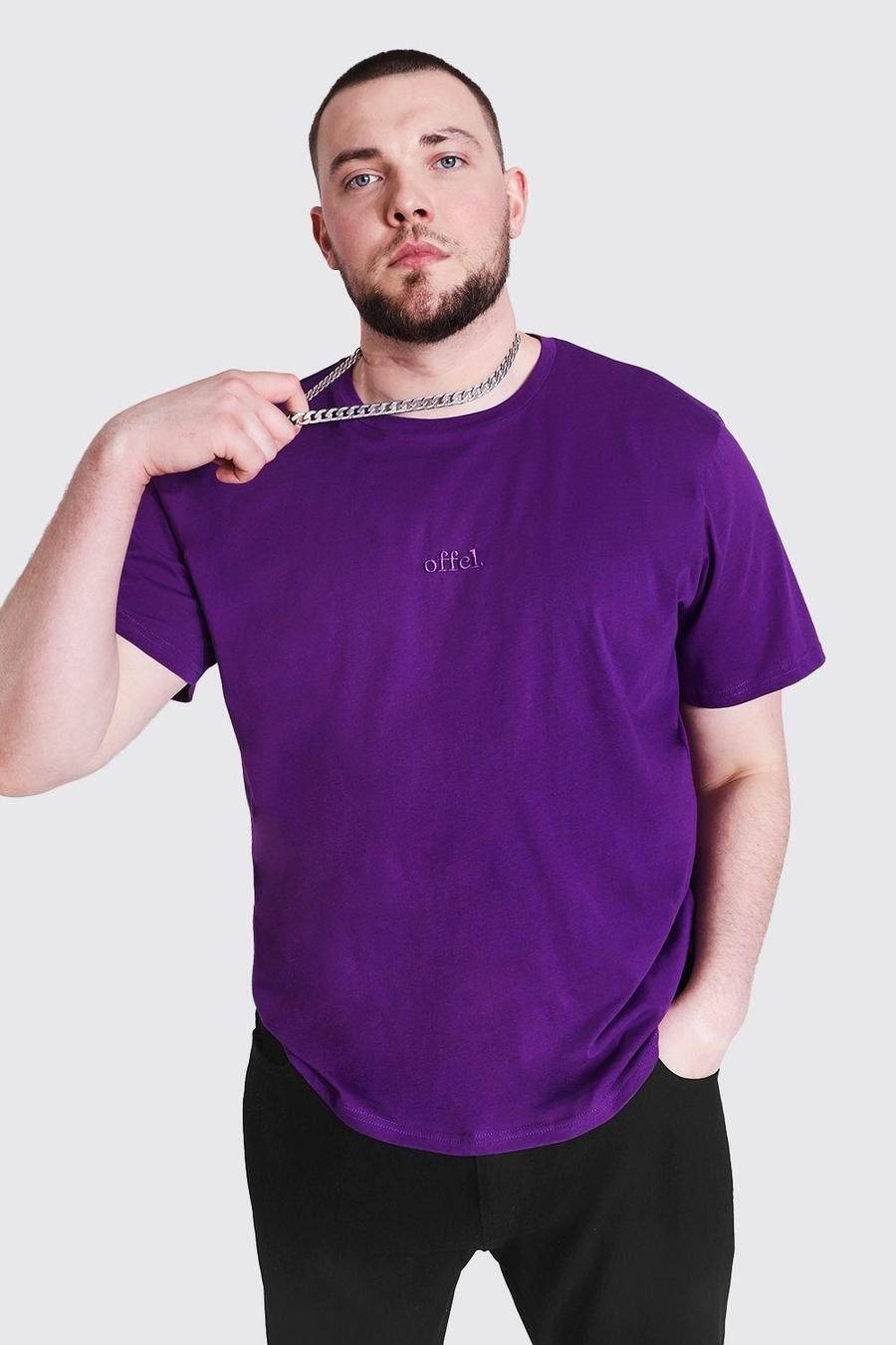 Purple violet Plus Size Heavyweight Offcl Emb T-shirt image number 1