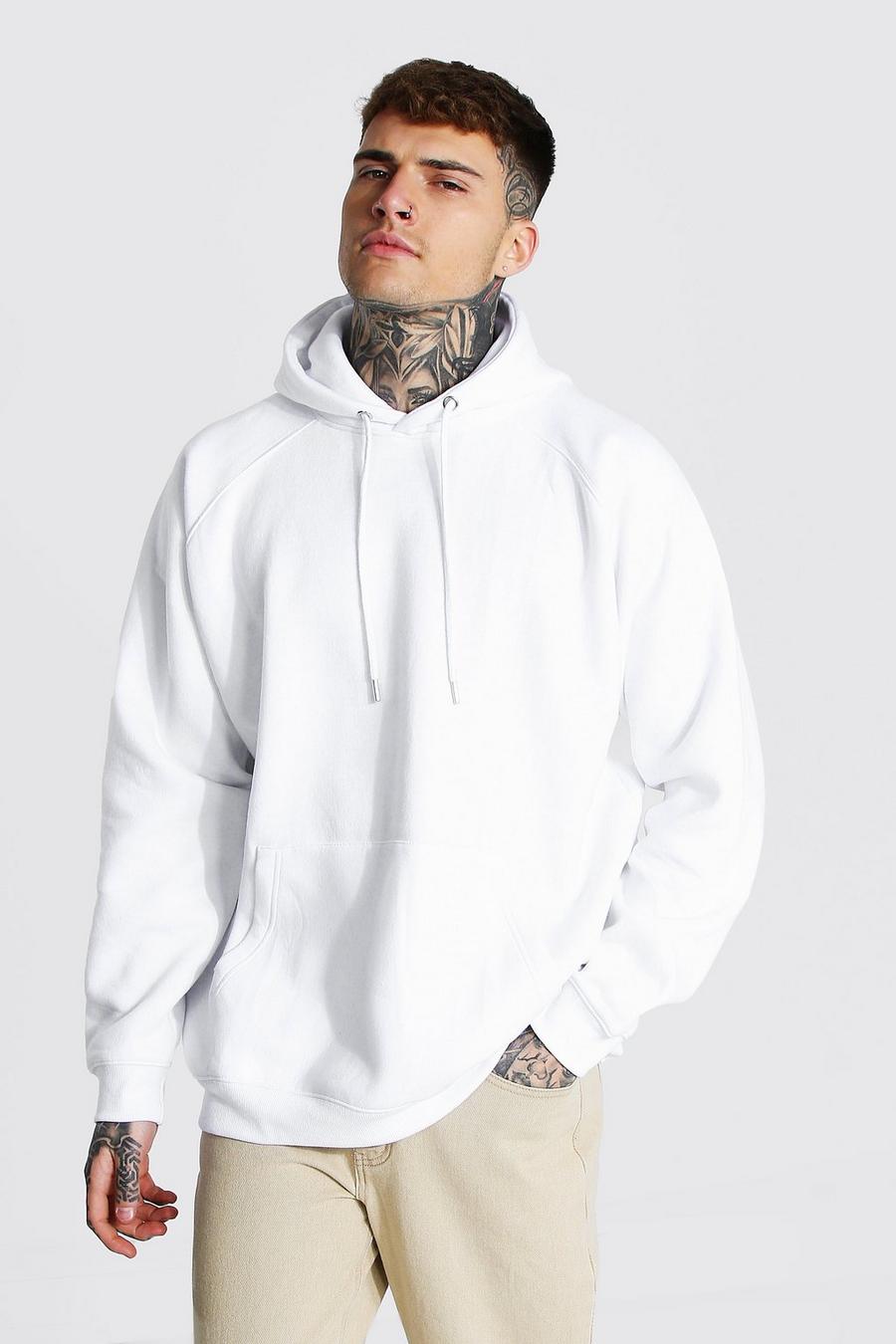 White Oversize hoodie med raglanärm image number 1