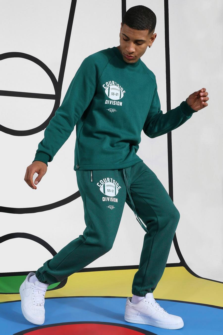 Green Courtside Tracksuit With Extended Neck image number 1