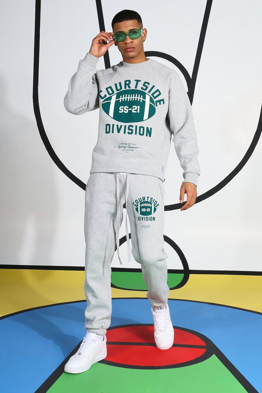 Grey Courtside Printed Tracksuit image number 1