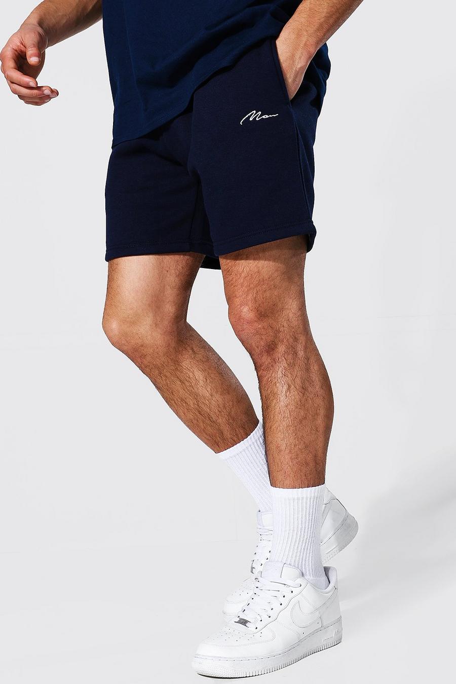 Navy Man Signature Short Length Loose Shorts image number 1