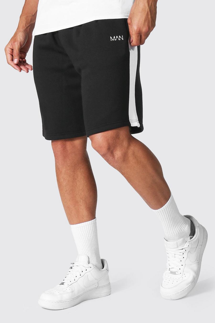 Black Original Man Mid Length Loose Jersey Shorts image number 1