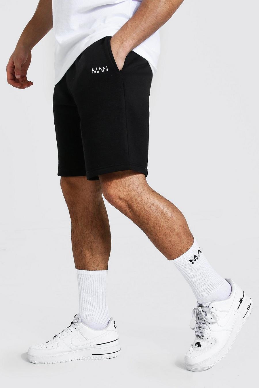 Black Original Man Mid Length Slim Jersey Shorts image number 1