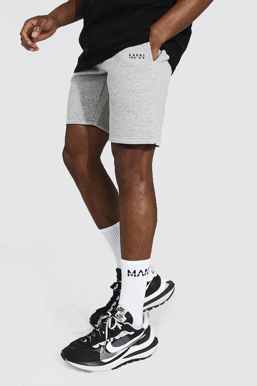 Grey marl Original Man Mid Length Slim Jersey Shorts image number 1