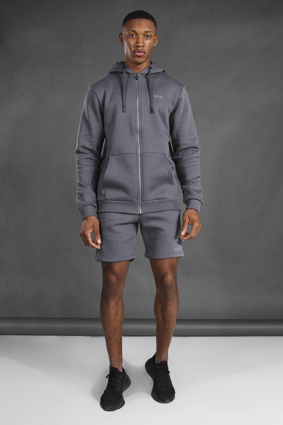 Charcoal Man Active Vest En Shorts Set image number 1