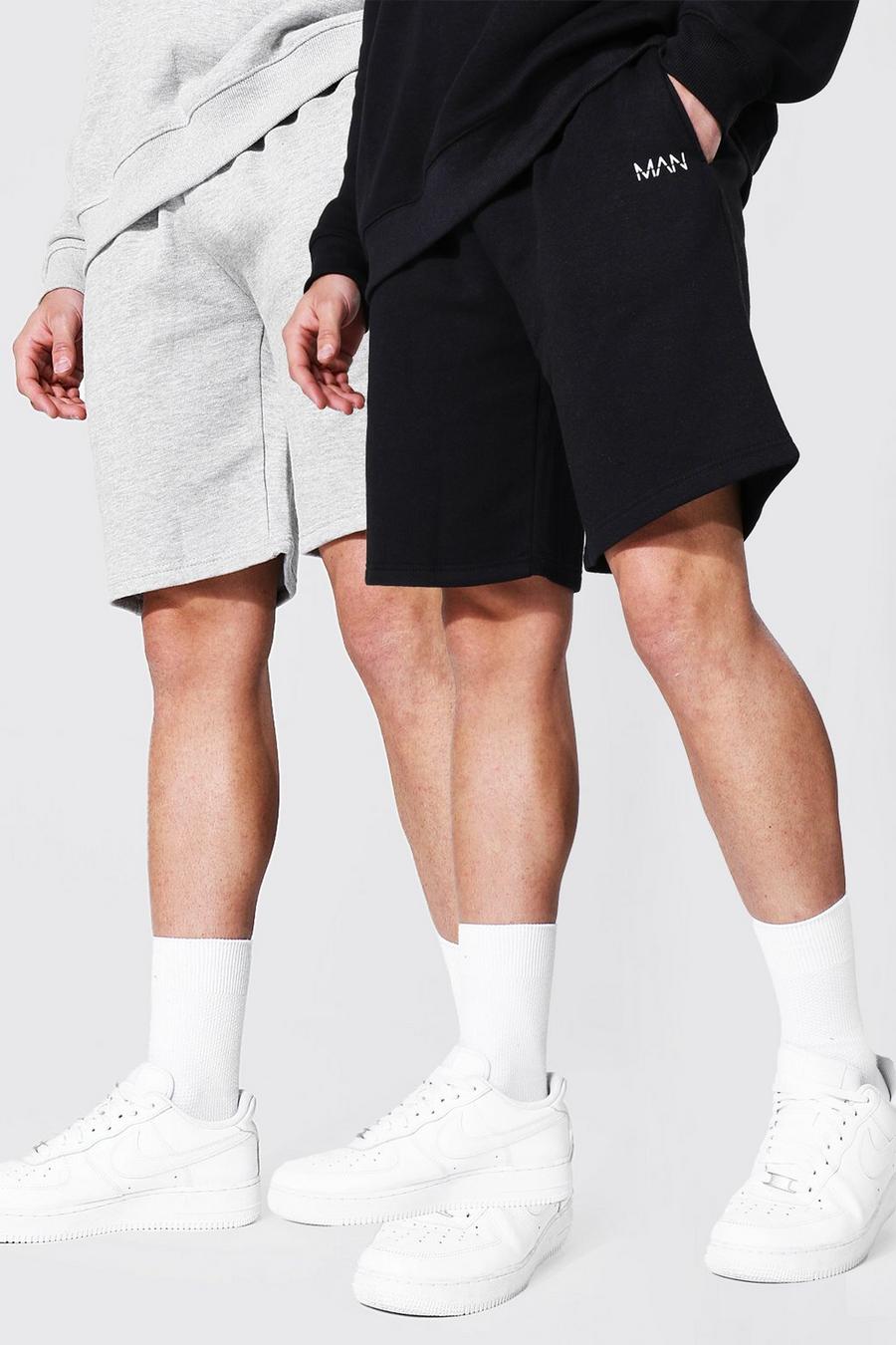 Multi 2 Pack Man Mid Length Regular Jersey Shorts image number 1