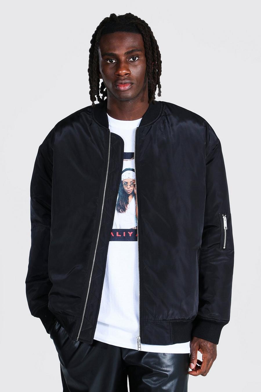 Bomber Ma1 esageratamente oversize, Nero image number 1