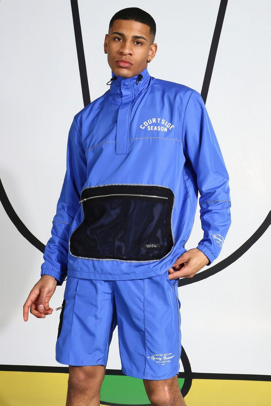 Blue Ripstop Tracktop With Reflective Piping image number 1
