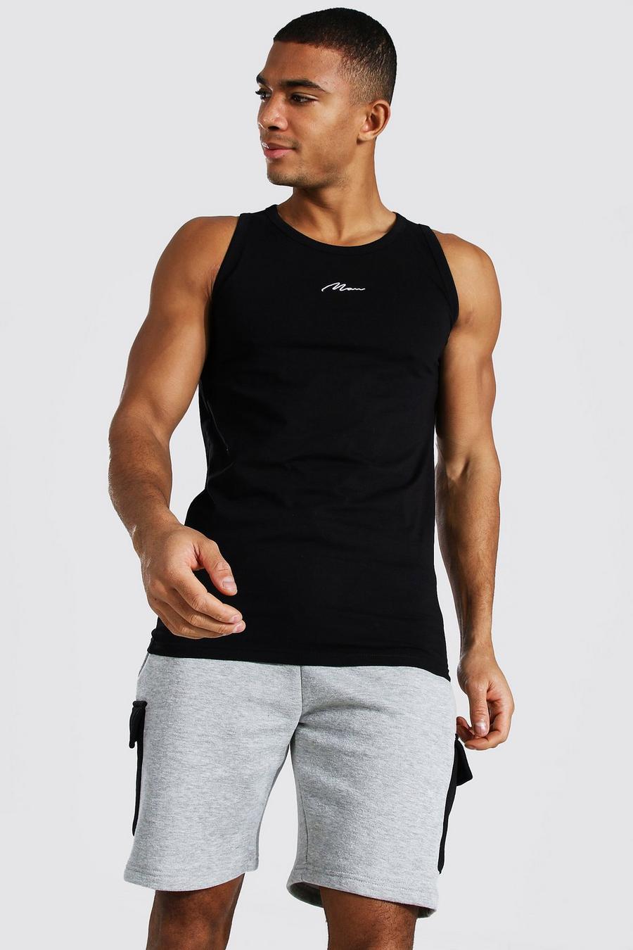 Black Man Signature Muscle Fit Tank Top image number 1