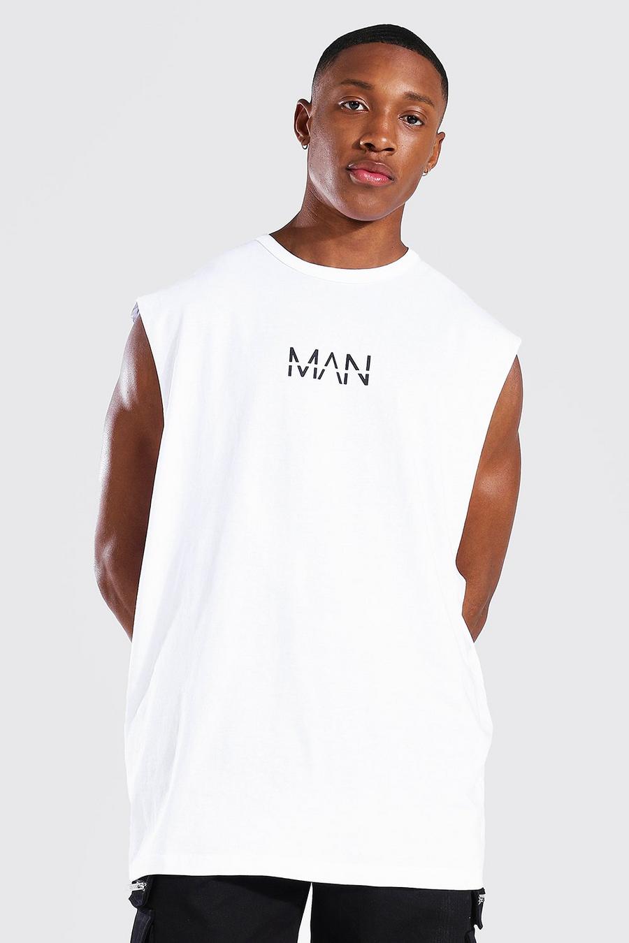 T-shirt sans manches oversize - MAN, White image number 1