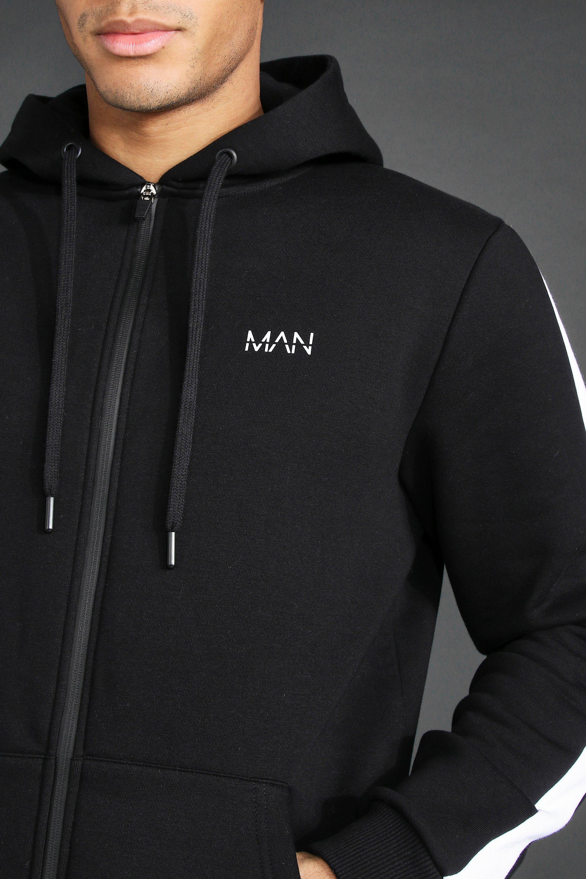 Side stripe hoodie men's hot sale