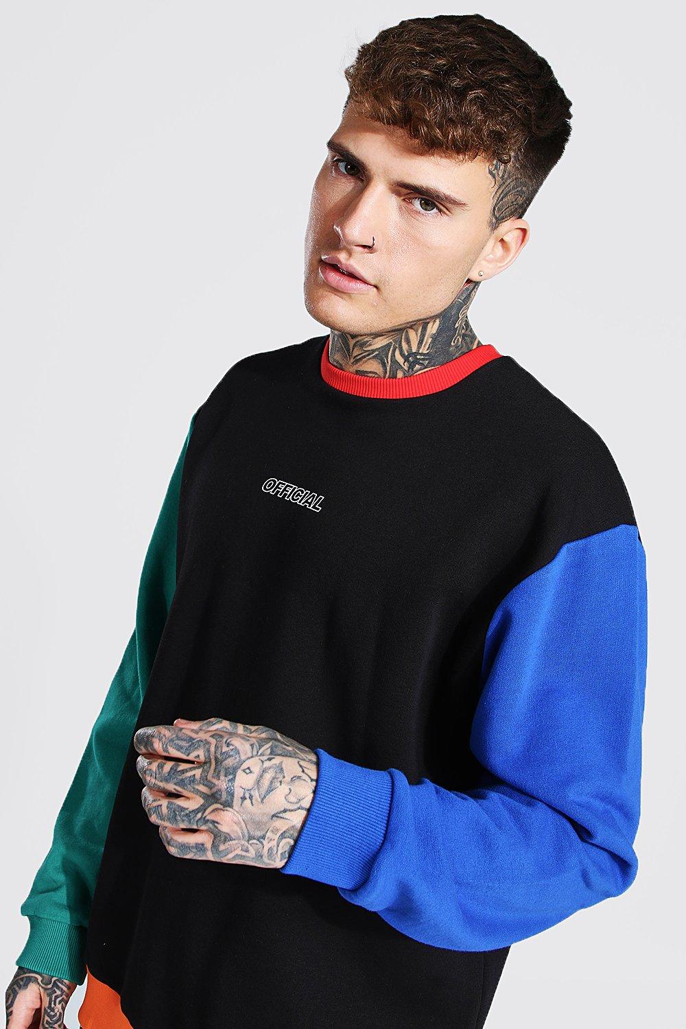 Colour block store sweatshirt mens