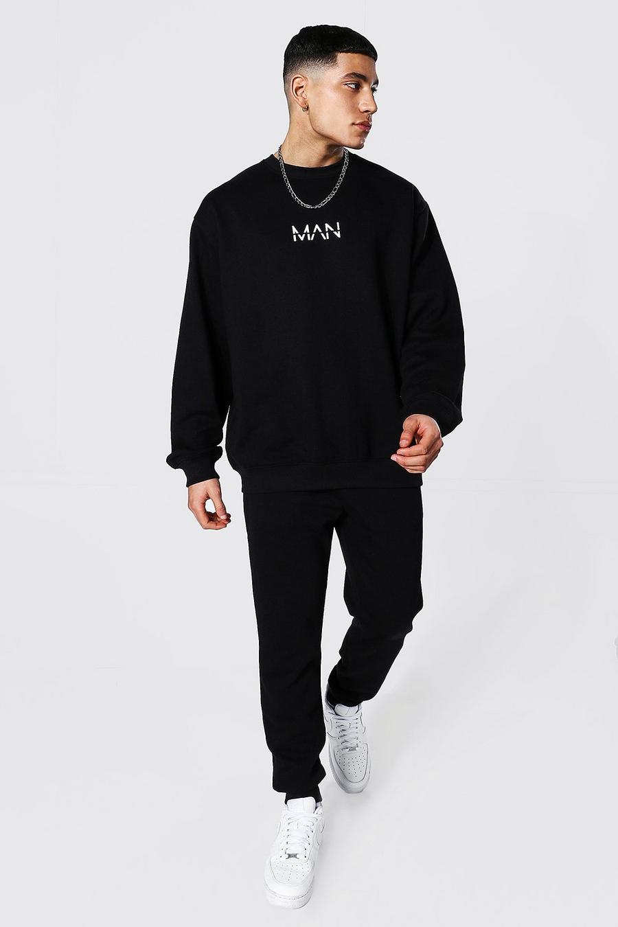 Black Oversized Original Man Sweater Tracksuit image number 1