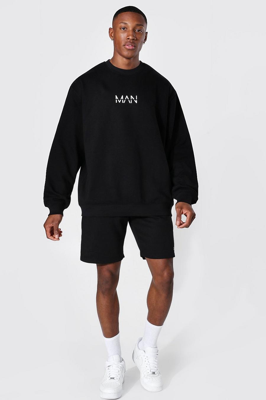 Black Original MAN Oversize sweatshirt och shorts image number 1