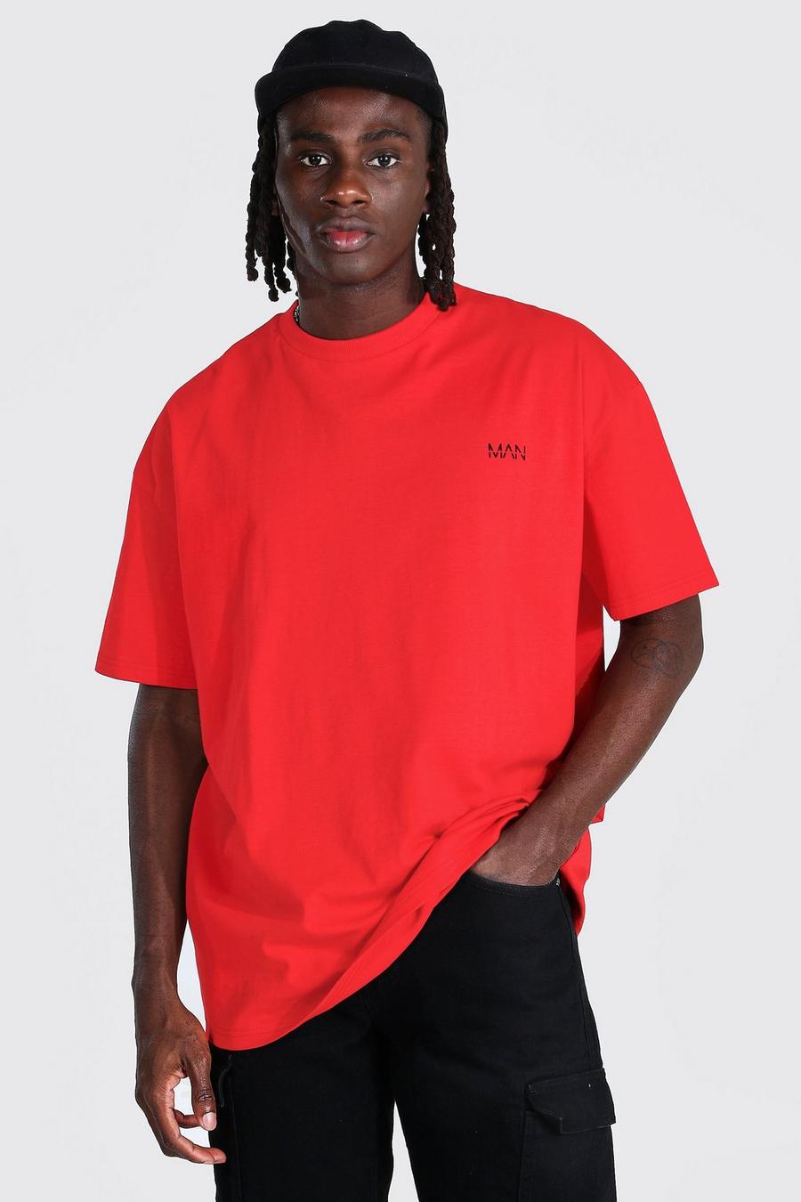 Red Oversized Original Man T-Shirt Met Crewneck image number 1