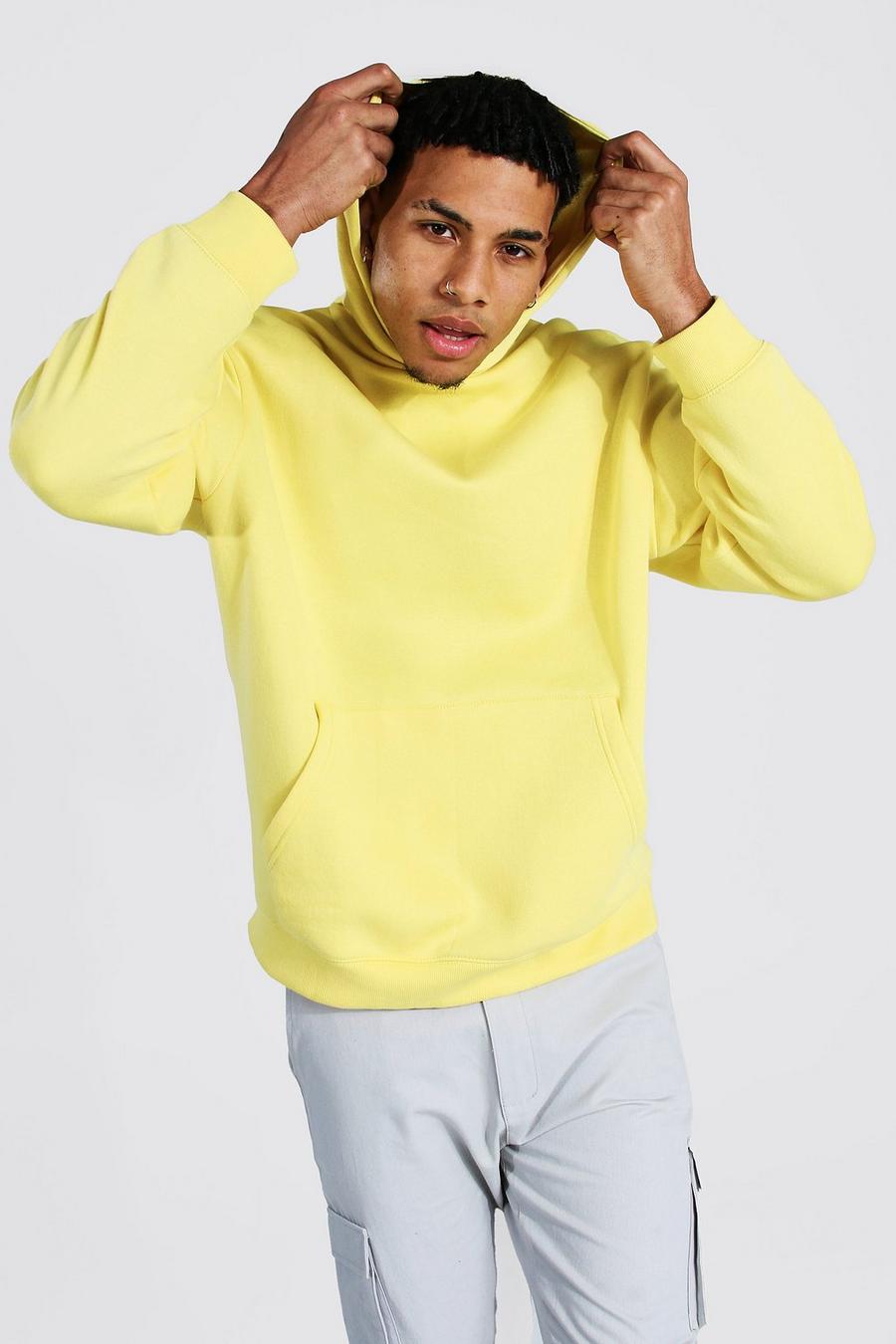 Yellow Oversized Over The Head Hoodie image number 1