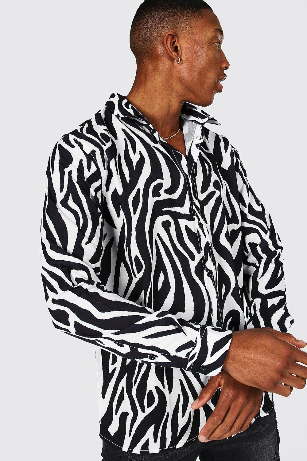 Long Sleeve Zebra Print Shirt