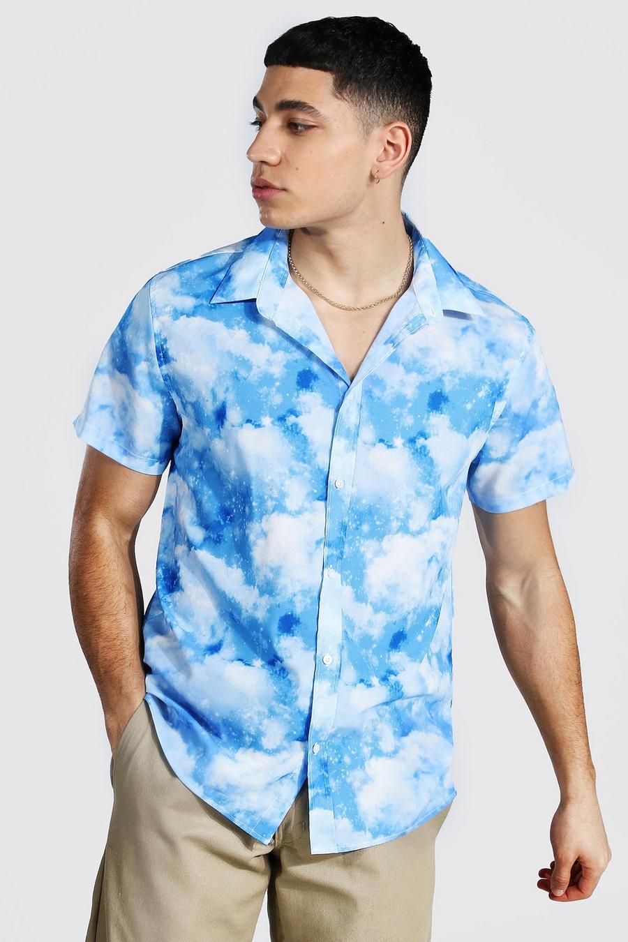 Lilac Short Sleeve Cloud Print Shirt image number 1